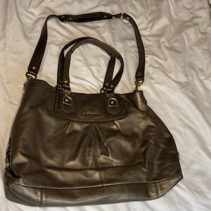 Vintage Coach Metallic Leather Shoulder Bag